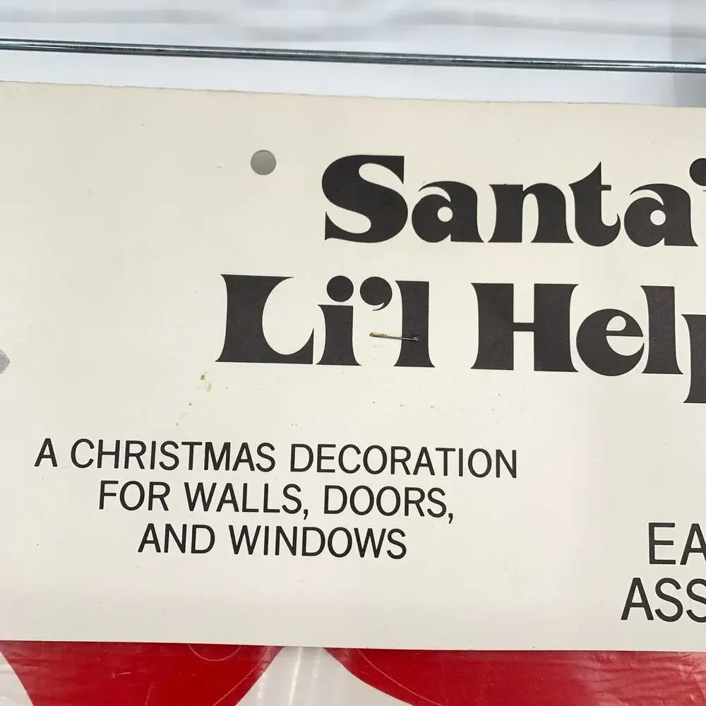 VTG Die Cut 33” Posable Christmas Elf Wall Door Window Decoration Sealed 60-70s?